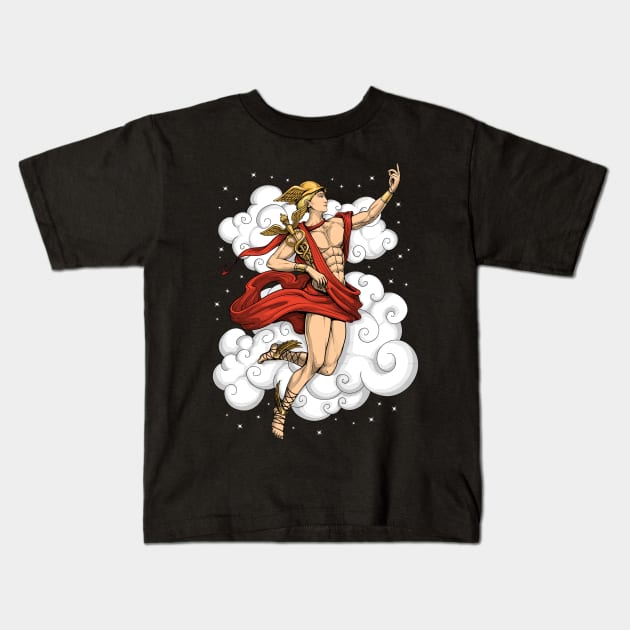 Greek God Hermes Kids T-Shirt by underheaven